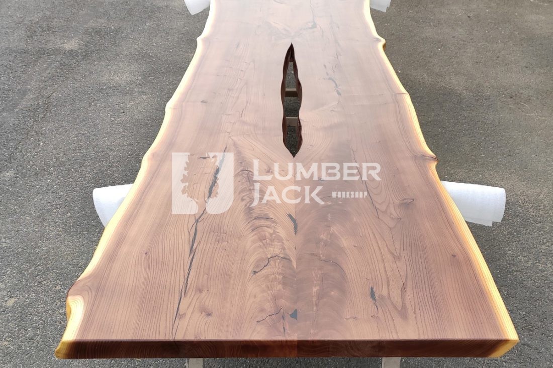 Стол из слэба с отверстием | Столы на заказ в СПб Lumber Jack